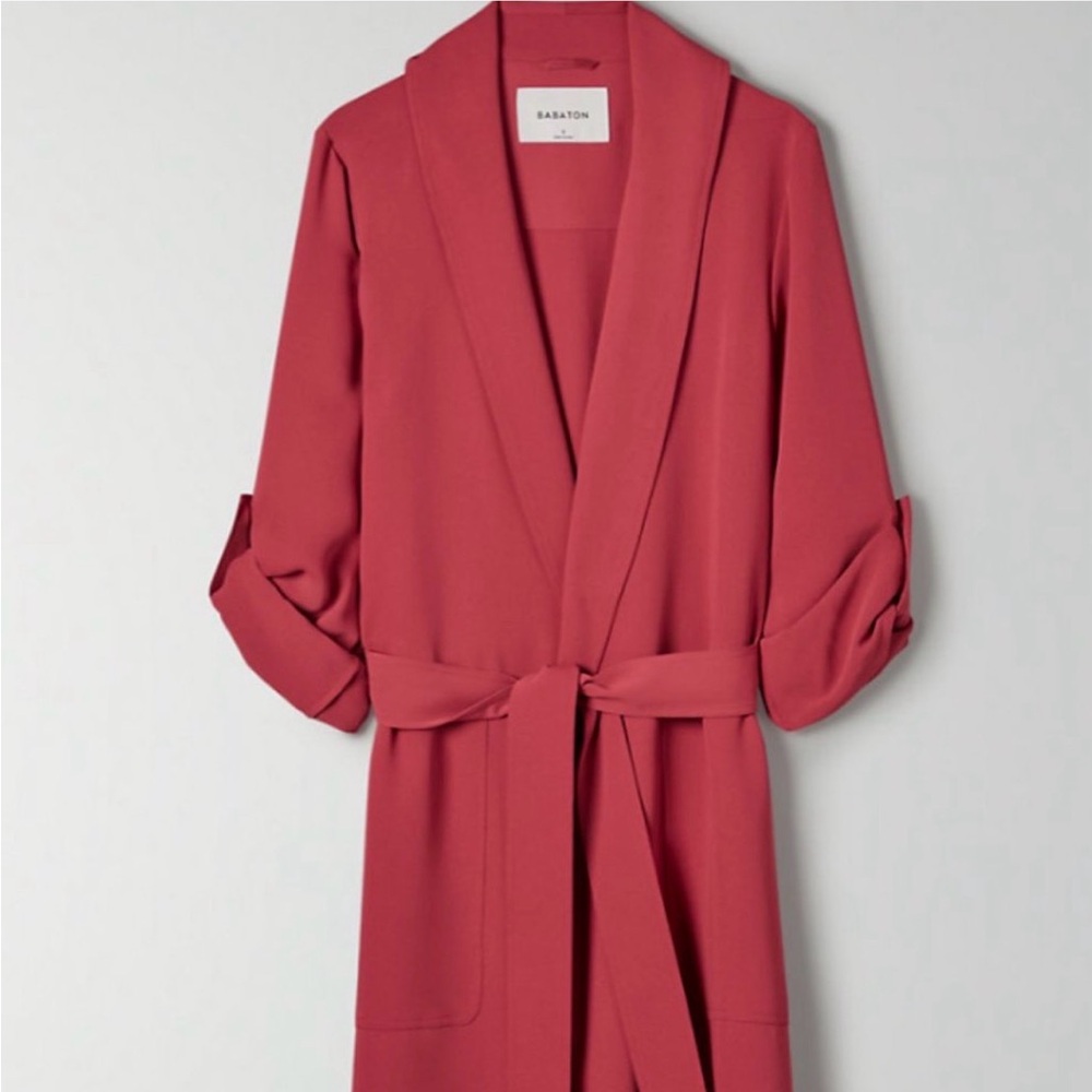 NWT Aritzia Babaton Kahlo Robe Blazer Jacket in Red Cotta size S